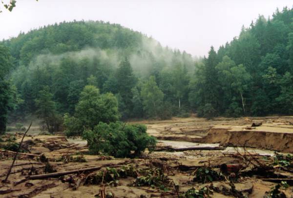 Po powodzi w roku 1997 - dno jeziora powodziowego