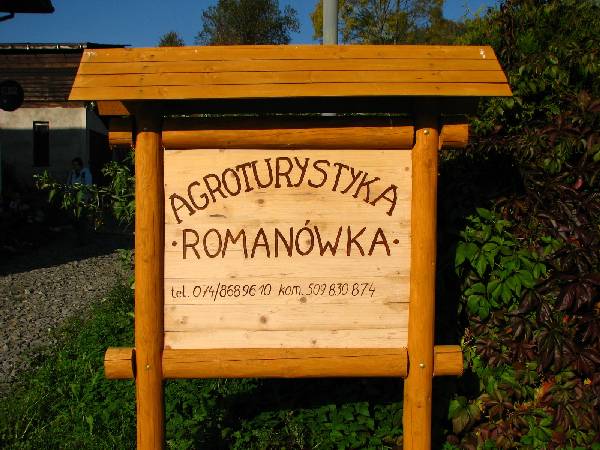 Gospodarstwo agroturystyczna 'Romanwka' - szyld