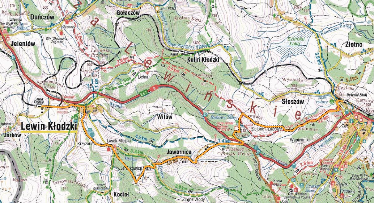 Mapa planowanej trasy wycieczki 'Ra bez kolcw'