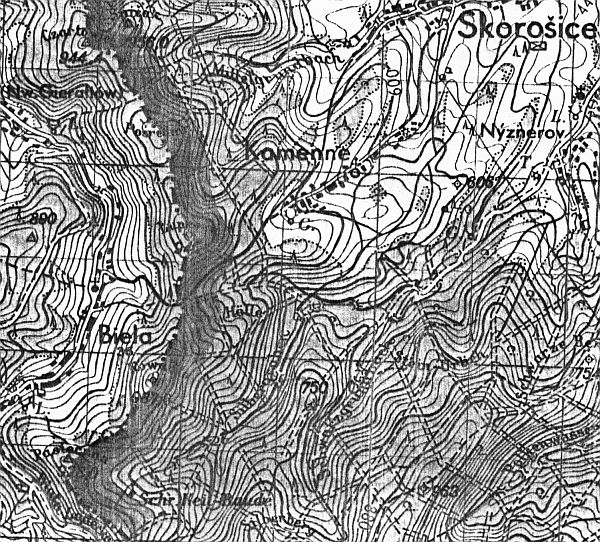 Mapa topograficzna Sztabu Generalnego Wojska Polskiego z 1948 r. (powikszenie ze skali 1:100000)
