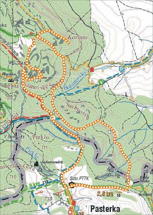 Mapa planowanej trasy wycieczki 'Pasza'