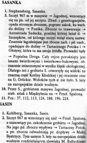 Słownik geografii turystycznej Sudetów, tom 14, Wydawnictwo PTTK 'Kraj' Warszawa – Kraków 1992, strona 217