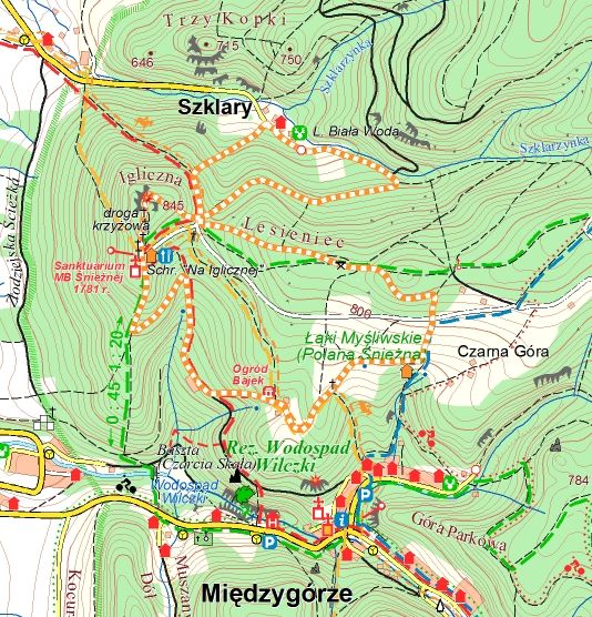 Mapa planowanej trasy wycieczki 'Maria Schnee'