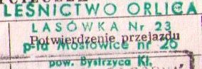 LENICTWO ORLICA; LASWKA Nr 23; p-ta Mostowice nr 26; pow. Bystrzyca K.