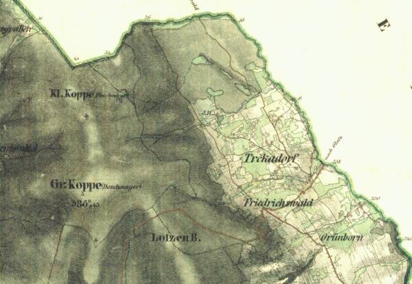 II. vojensk mapovn - Frantikovo; fragment: Trkov