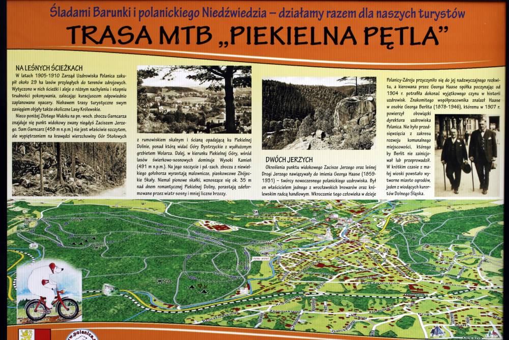 Tablica informacyjna trasy MTB 'Piekielna Ptla'