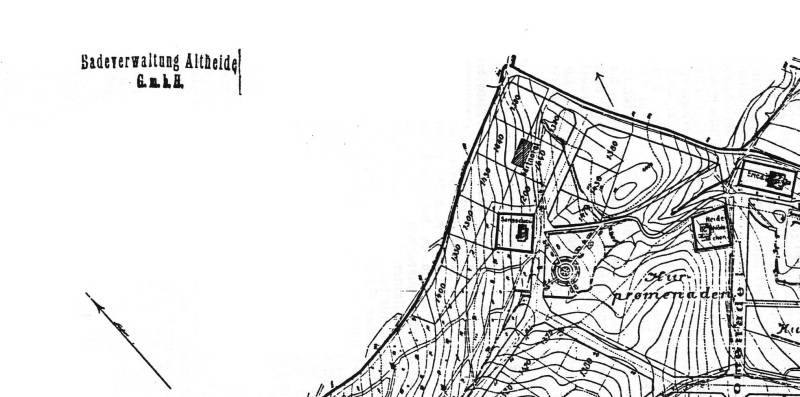 Odcisk piecztki 'Badeverwaltung Altheide G.m.b.H.' na planie uzdrowiska