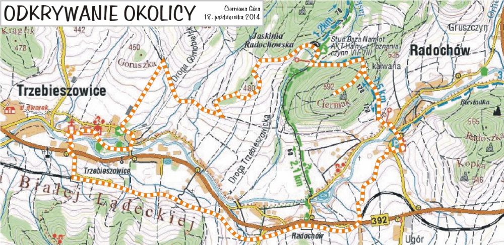 Mapa planowanej trasy wycieczki 'Cierniowa Góra'