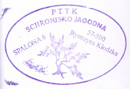 27. lipca 2013 (stosowana do dzi) - piecztka schroniska 'Jagodna' w Spalonej