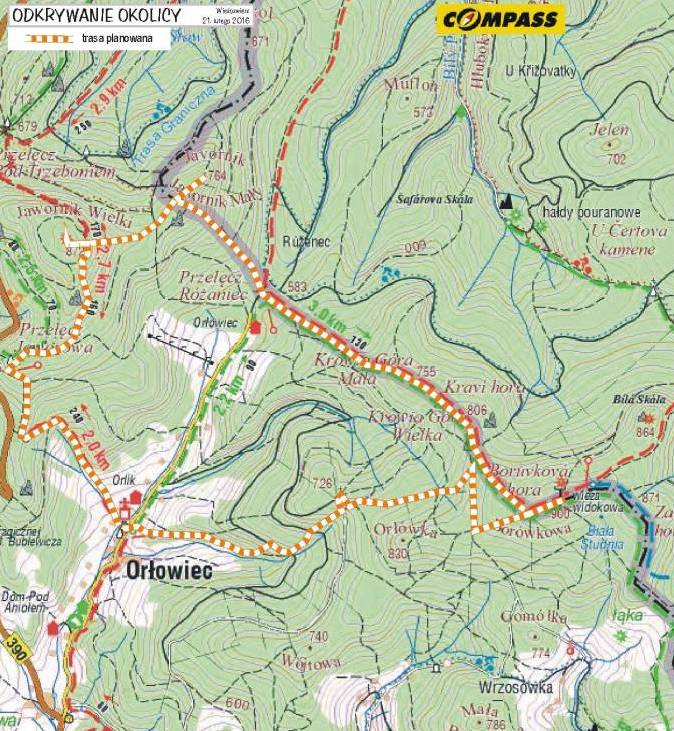 Mapa planowanej trasy wycieczki 'Wieozwierz'