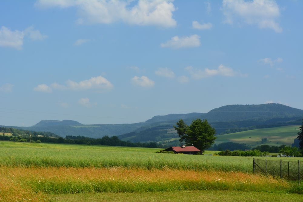 OSB - widok z Bezdiekowa na Szczelice (Hejovina/Hejszowina) i Skalniak (Bor)