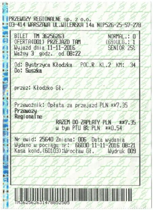 Nie-odlego - bilet kolejowy - 2.