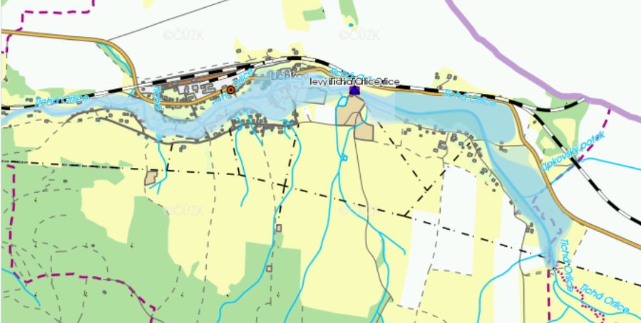 Mapa povodňového plánu obce Lichkov