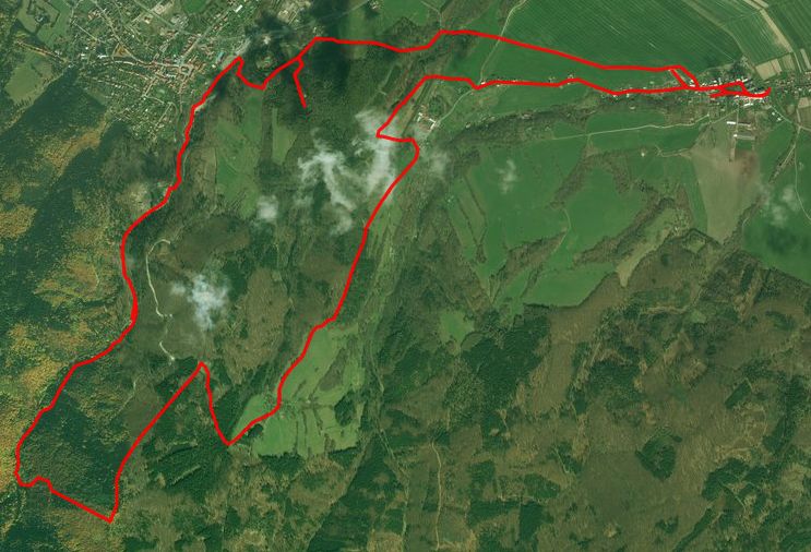 Mapa planowanej trasy wycieczki 'U Szyszki'