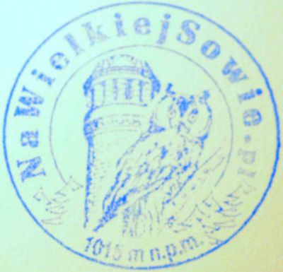 Ko-Swka - piecztki z wycieczki: odcisk piecztki z kiosku z pamitkami i ywnoci na szczycie Wielkiej Sowy
