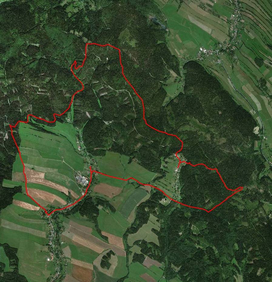 Gry Jaworowe - trasa planowana (ArcGIS aerial)